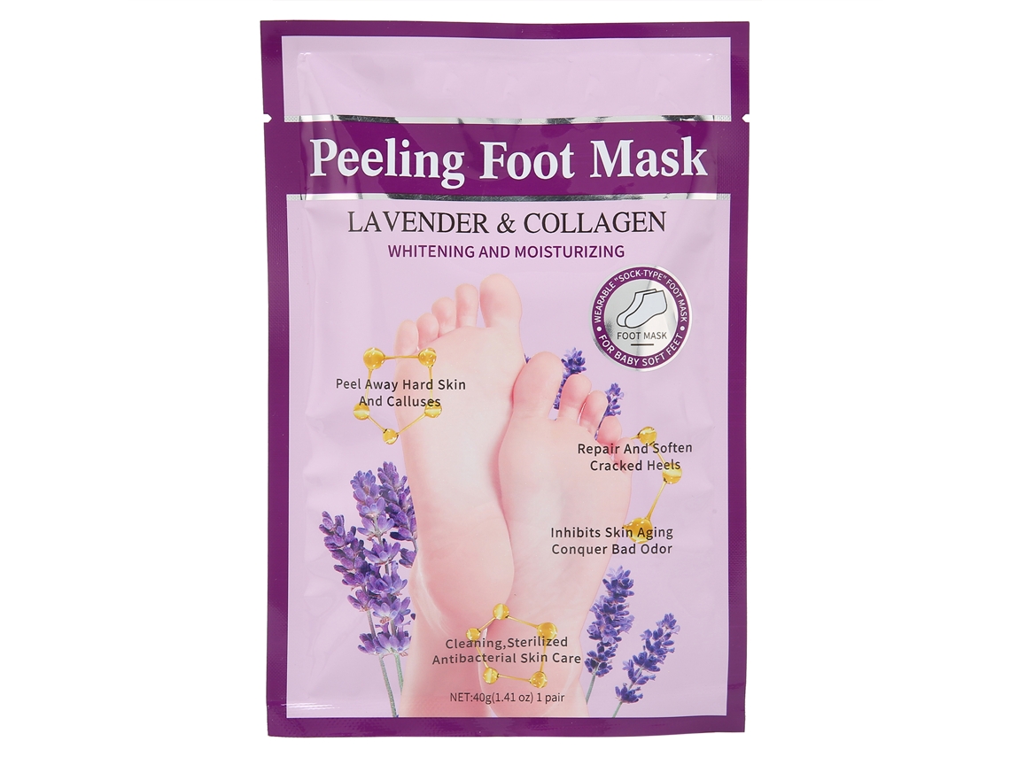 Máscara De Pies Exfoliante Con Colágeno Y Lavanda Para Eliminar Piel Muerta Y Hidratar