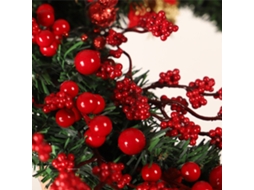 Guirlanda De Natal Laxiscreed Com Guizo De Fruta Vermelha Iluminada Para Decorações Festivas