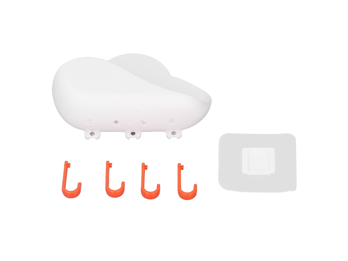 Gancho de Parede Sem Prego Adesivo Forte Decorativo Nuvem para Banheiro Cozinha Quarto Branco