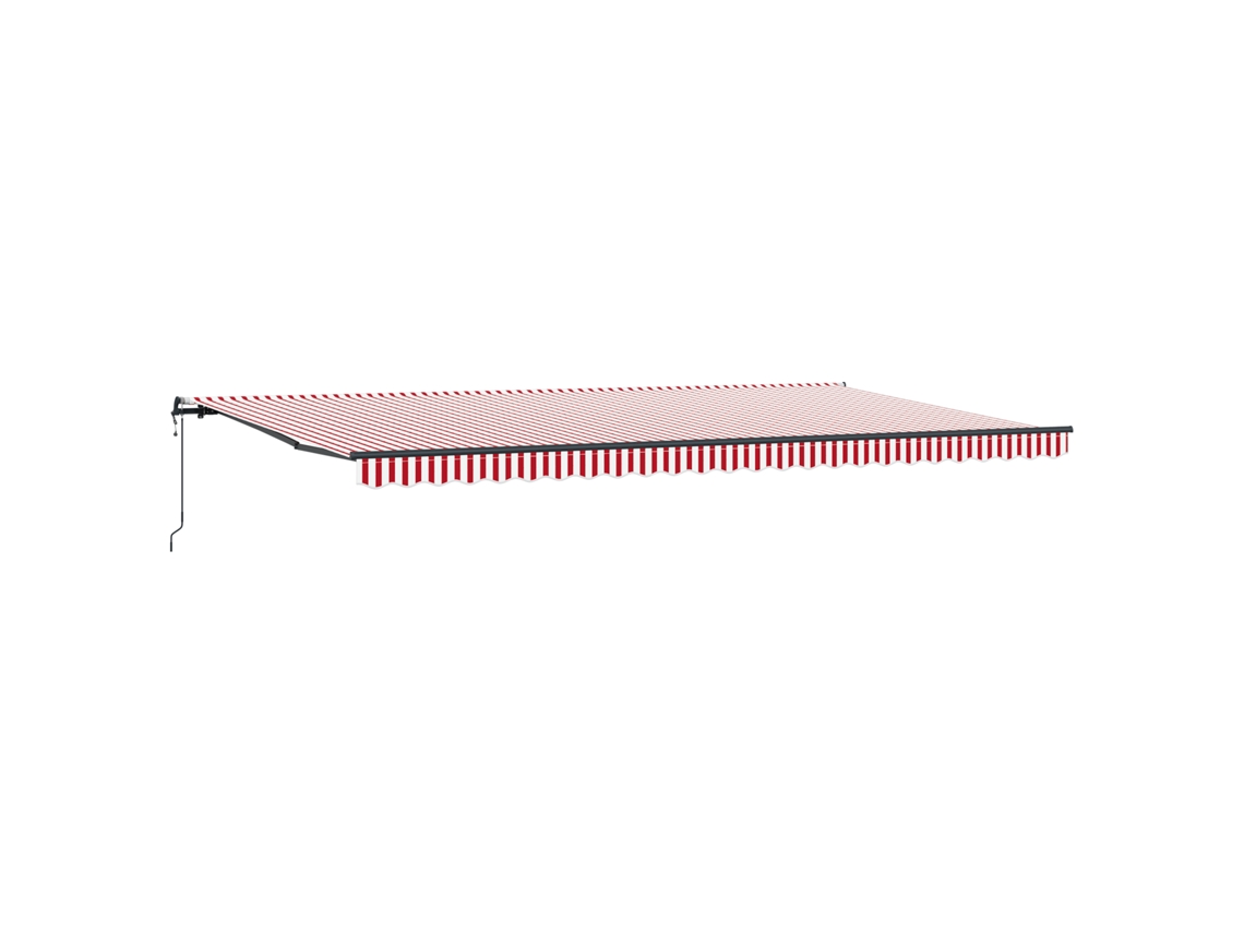 Conjunto 1 Toldo Retrátil Vidaxl Vermelho Tecido (600 × 300 Cm)