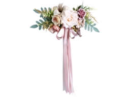 Flores artificiais de champagne bege e rosa para decoração de casamentos e cadeiras LAXISCREED