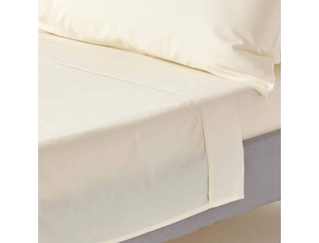 Homescapes Cream Egyptian Cotton Flat Sheet 200 Tc, 240 X 275 Cm