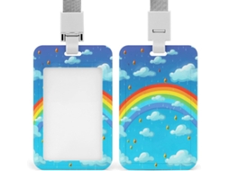 Clipe Crachá, Com Um Lindo Design De Gotas Chuva Em Arco Íris, Com Cordão, Porta Crachá, Escritórios, Reuniões