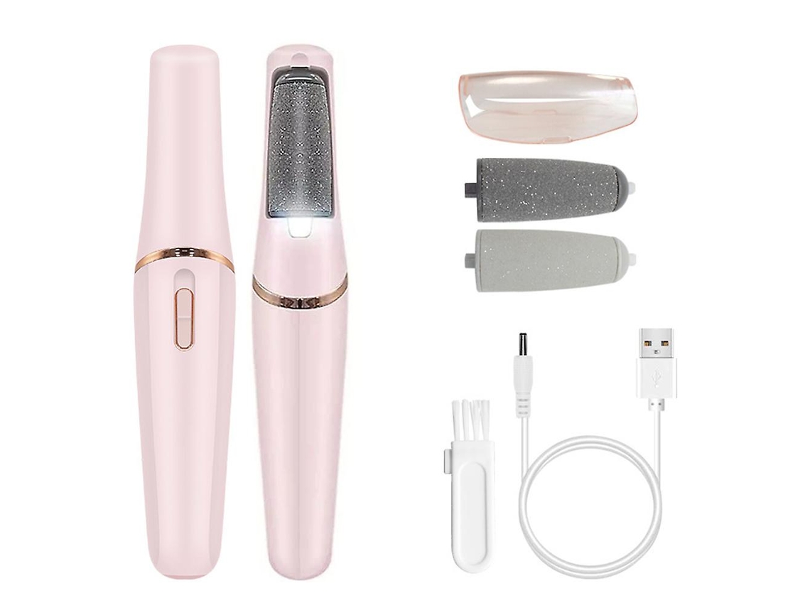 Removedor de calos elétrico, conjunto elétrico para pedicure, cortador de calos recarregável com LED para pés com 2 rolos e 2 velocida -SLOWMOOSE