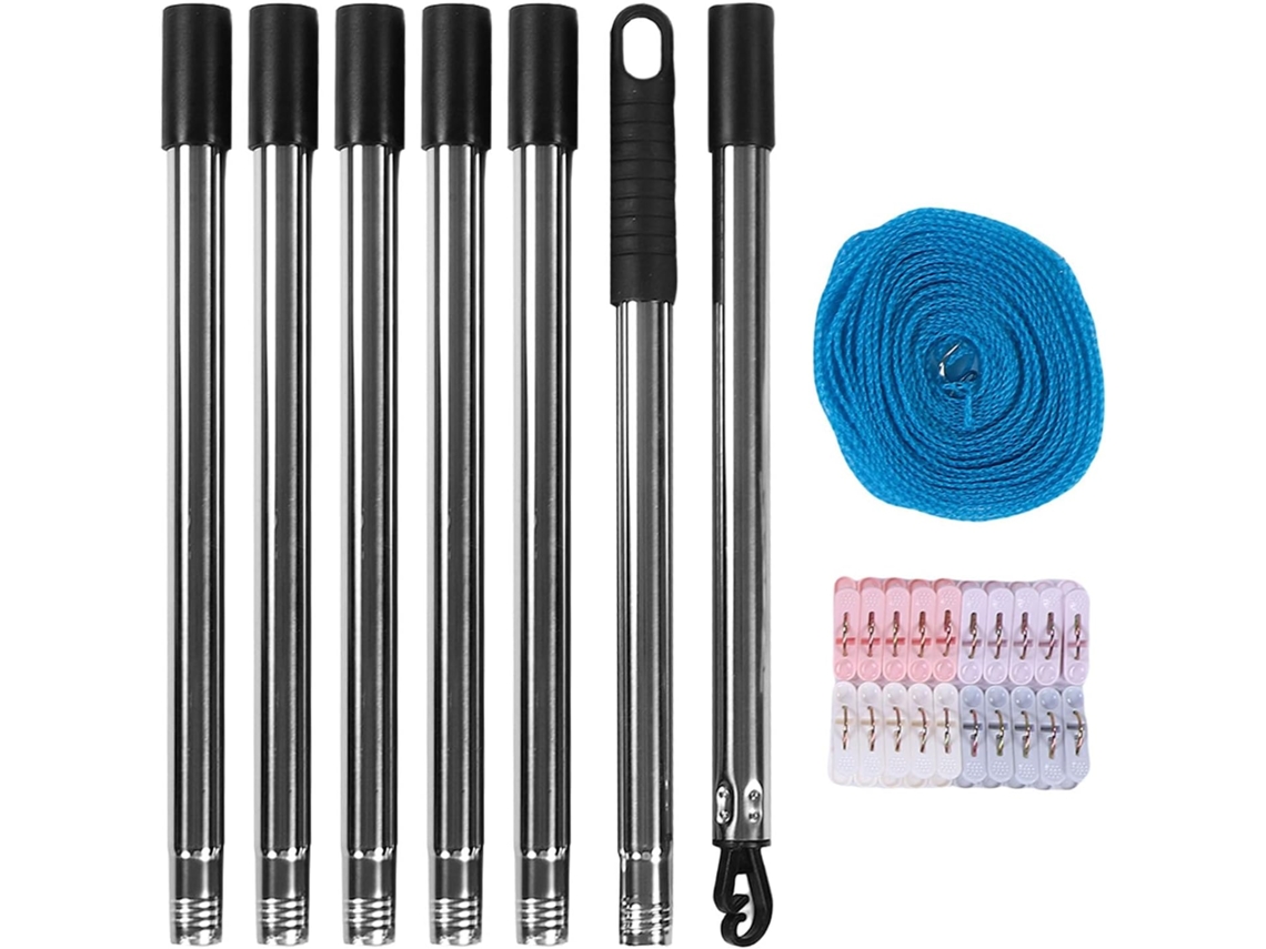 Suporte Telescópico Para Varal, Haste Telescópica Para Varal De Roupas, Acessório De Aço Inoxidável Para Secar Roupas