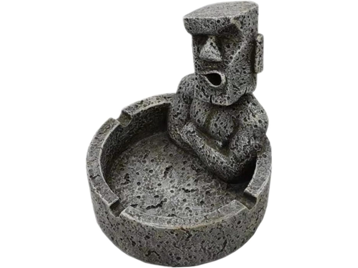 Cinzeiro Criativo Resina 1 Estátua Páscoa Fácil Prova Quedas Decoração Retrô Escritório Armário Moai Peça Ilha GOKOCO
