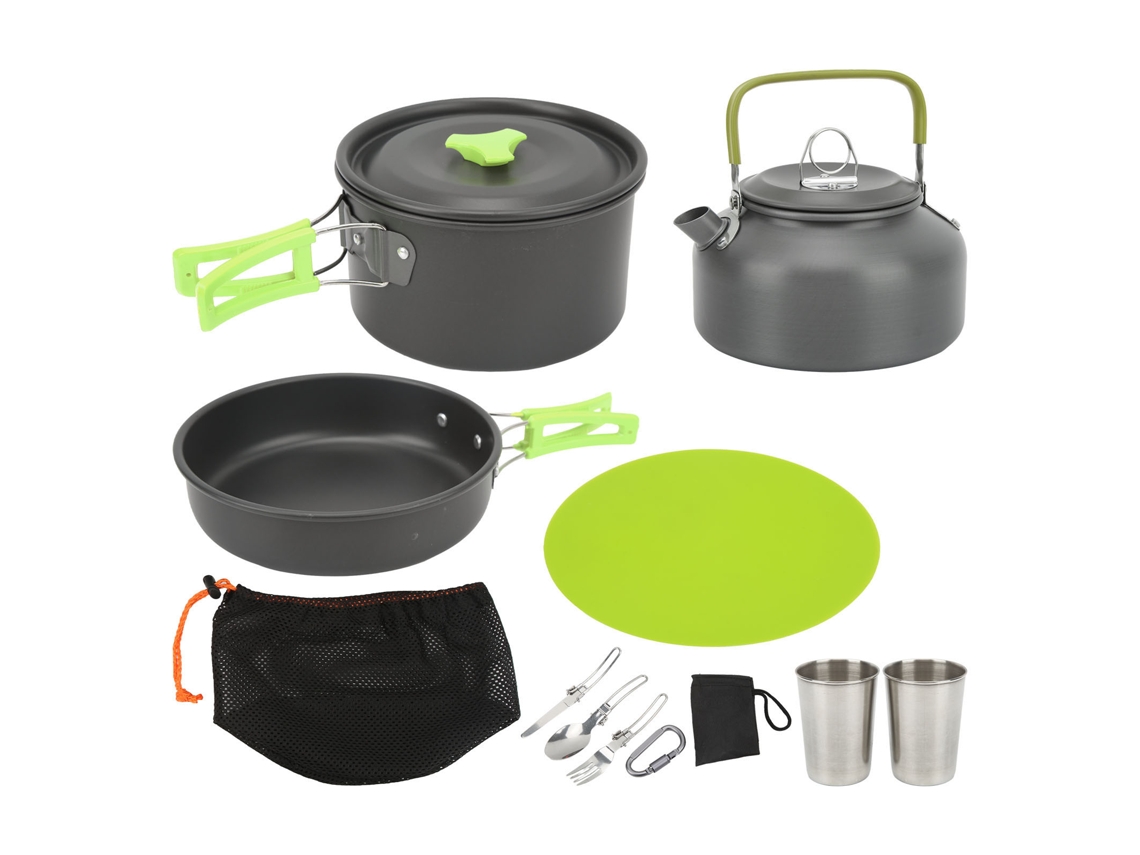Conjunto de Cozinha Portátil de Camping Verde