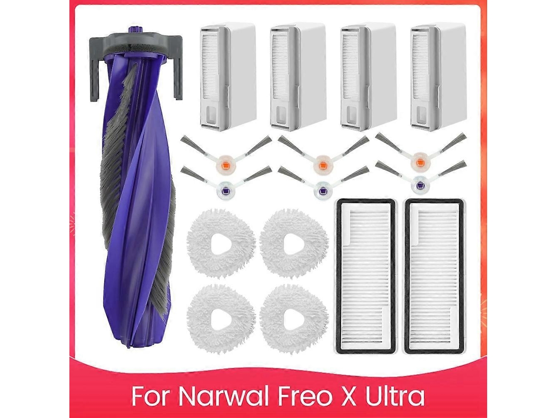 Kit De Acessórios Para Aspirador Pó Robô Freo X Ultra, Escova Lateral Principal, Filtros Hepa, Esfregões, Sacos