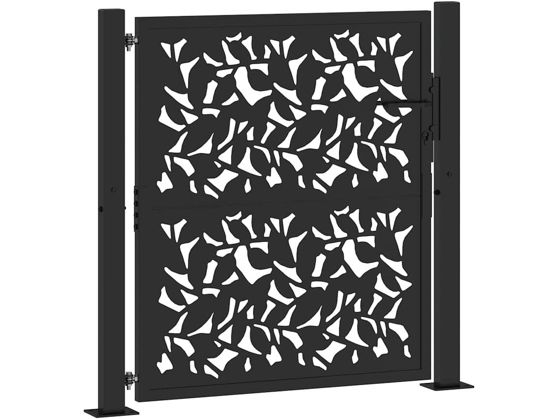 Garden Gate, Garden Gates Vidaxl Preto Aço Resistente Às Intempéries (100 X 100 Cm)