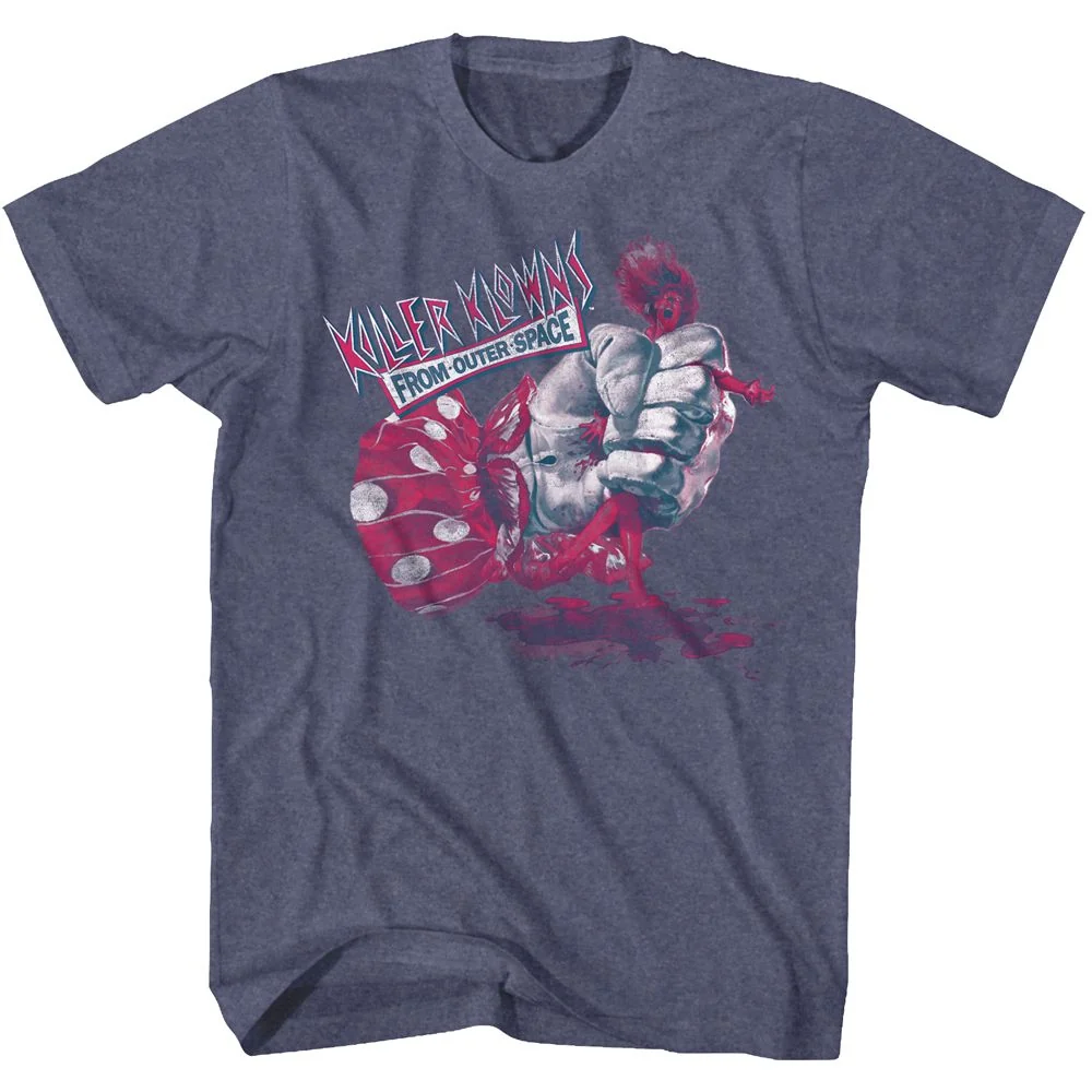 Rockinstone Killer Klowns Sqeeze Heather Vintage Blue Adult T-shirt Size:xxxl