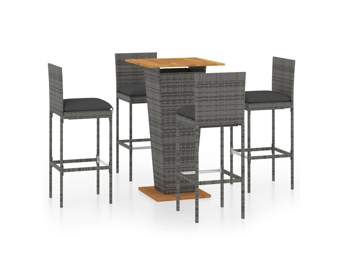 Garden Bar Set, Garden Bar Sets Vidaxl Cinzeto Rattan / Vime (60 Cm Table Length)