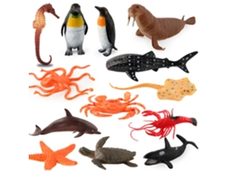 Mali 13pcs/set Brinquedo de Banho com Figuras Marinhas Educacionais Pvc para Crianças