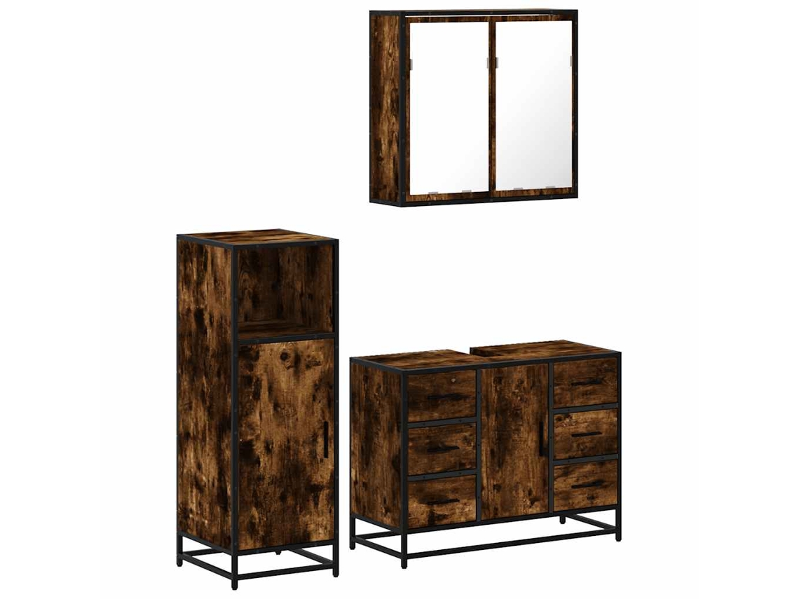 Conjunto de Móveis WC Madeira Carvalho Fumado MAISON EXCLUSIVE