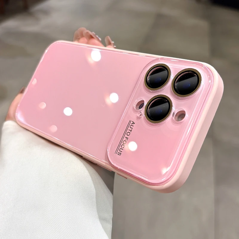 Capa Protetora De Câmera Em Vidro Temperado (para Iphone 13 Pro Max Rosa), Capa Rígida Com Estrutura Resistente A Impactos.