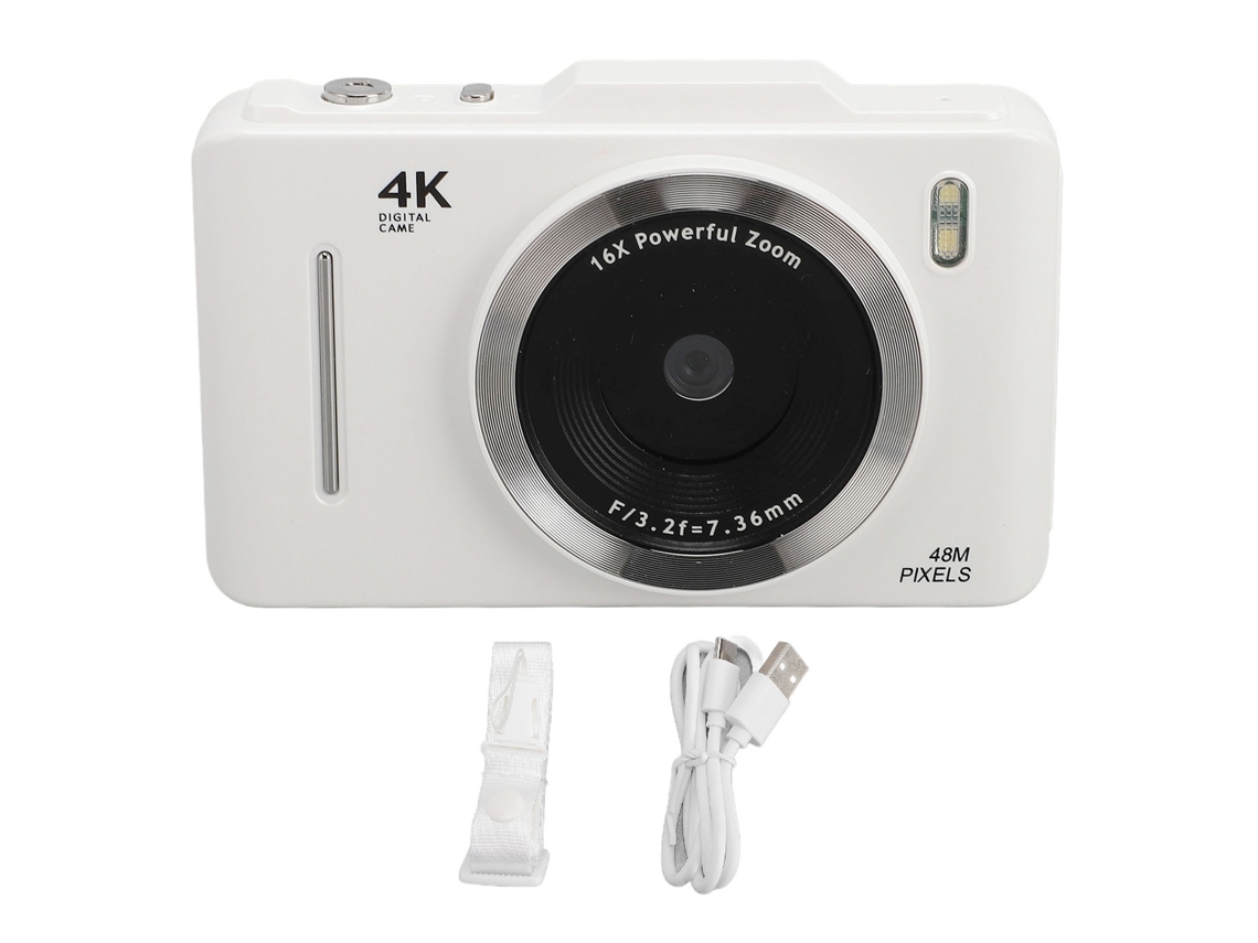 Câmera Digital 4k 48mp com Autofoco Tela Ips 2.8" Zoom 16x Compacta para Vlog Kids Teens