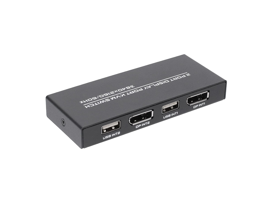 Switch Kvm Displayport 4k a 60hz com Dp e Usb para 2 Computadores SFUSHOS