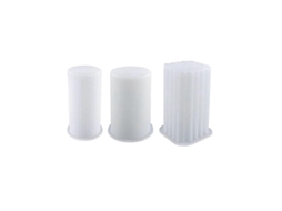 Moldes De Cera De Silicone, 3 Moldes Cilíndricos E Quadrado, Reutilizáveis, Para Velas De Coluna Blanco