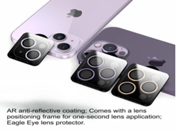 Protetor De Lente De Câmara Para Iphone 13 Mini Lurelia Eagle Eye Vidro E Aro Metálico Roxo