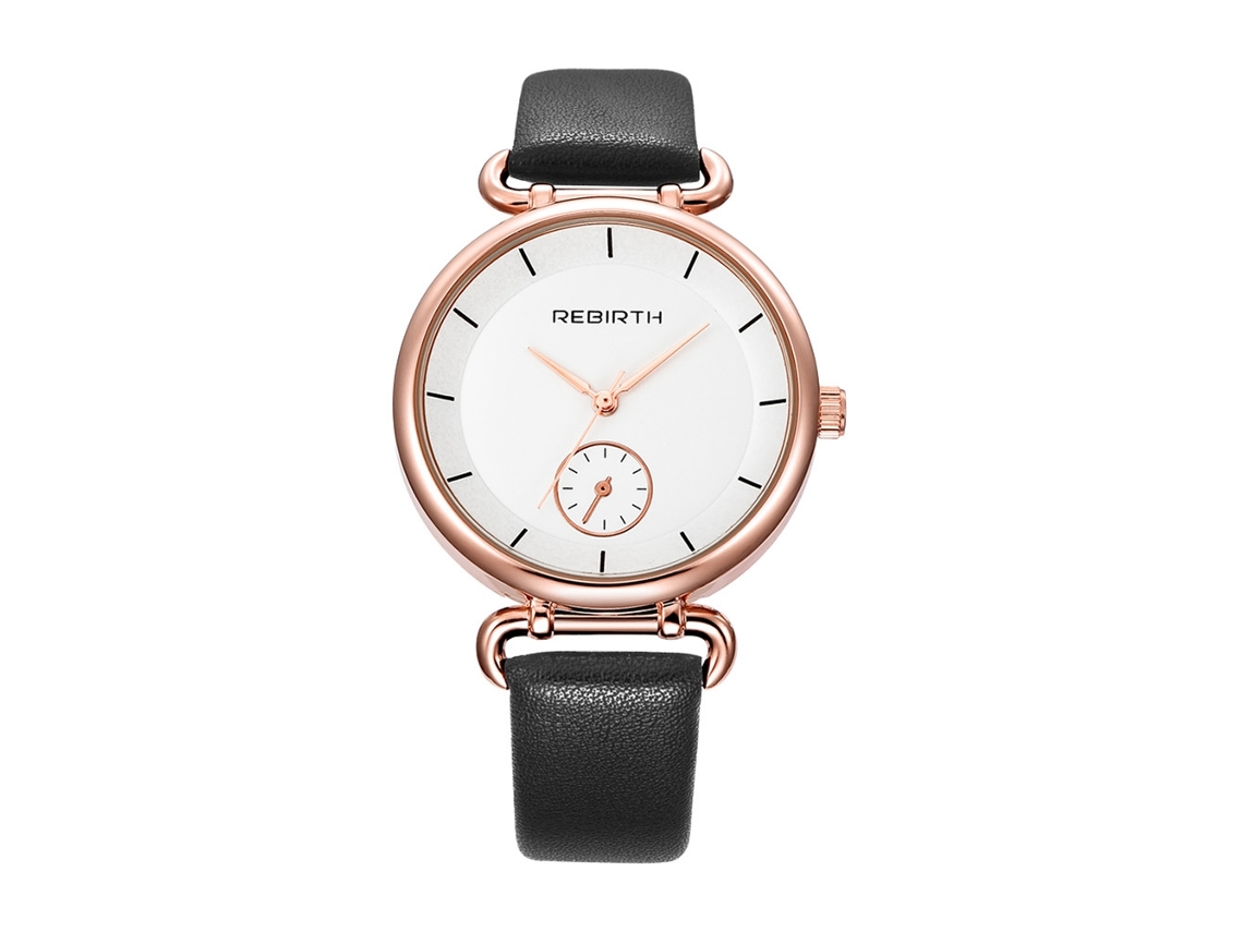 Relógio de Pulso Feminino Simples Moderno com Pulseira de Couro Pu e Movimento de Quartzo (preto)