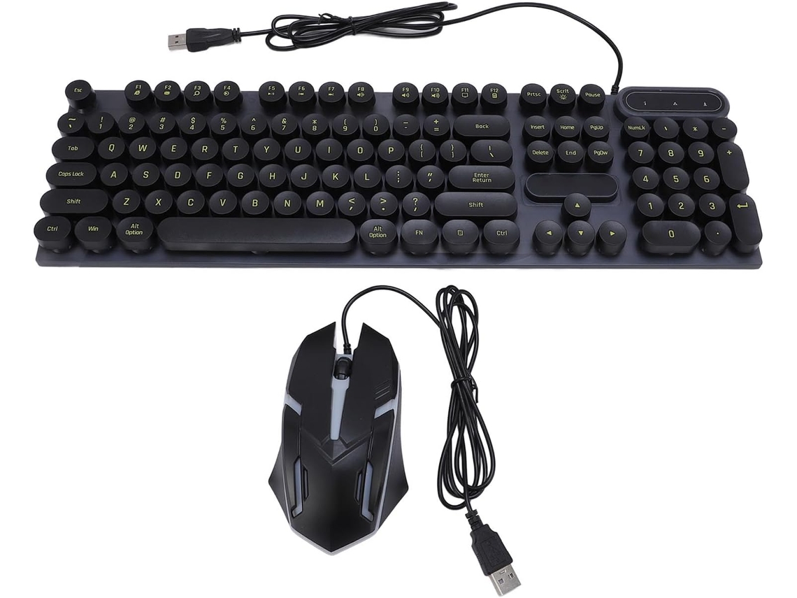 Teclado E Mouse Com Fio, Retroiluminação E Teclas Resistentes A