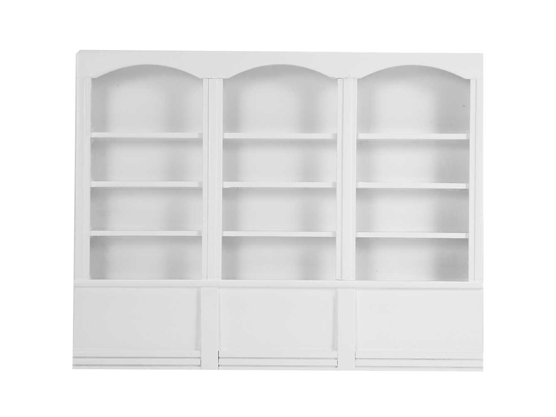Ats acessórios para Casa de Boneca Estante Mini Biblioteca Móvel Branco 1:12