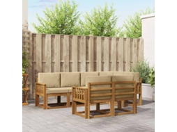 Vidaxl Conjunto De Sofás Para Exterior 7 Pcs Natural E Bege
