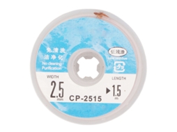 Cinta De Desoldar De Baixo Resíduo Limpa Sem Limpeza Suave Para Pcb Cp 2515 Comprimento 1.5m Ferramenta De Soldadura