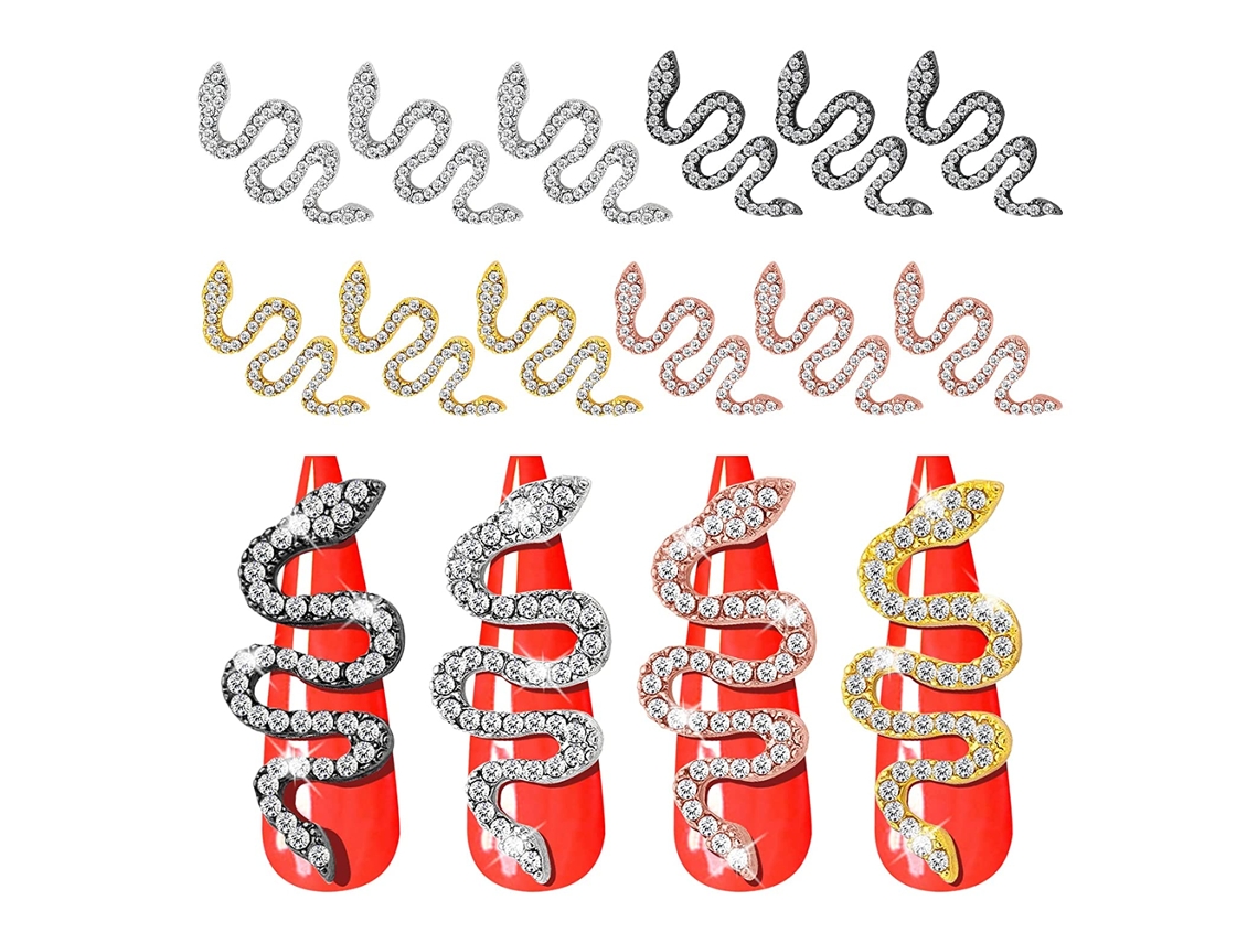 Encantos De Unhas Encantos De Arte De Unhas De Cobra 3D Strass Para Acessórios De Arte De Unhas Cores Misturadas ZMDECQNA