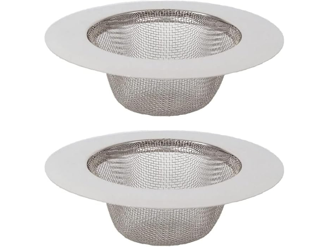 Conjunto De 2 Filtros De Aço Inoxidável Para Chuveiro, Ralo De Cozinha E Pia, Na Cor Prata