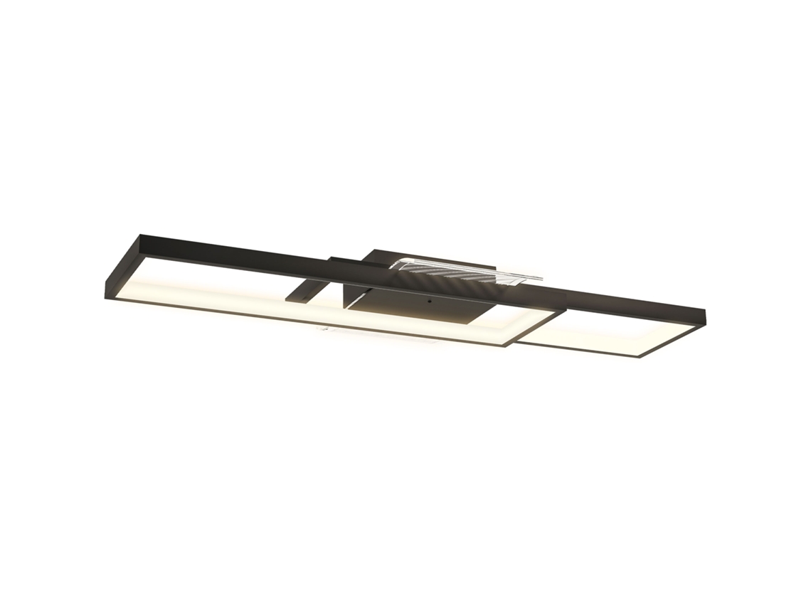 Plafon Led Retangular 43w,3000 6000k,4600lm,controle Remoto,70x30cm,preto BTFORUS
