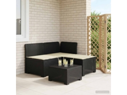 Vidaxl Sofá De Jardim 3 Lugares Com Almofadas Visual Rattan Pp