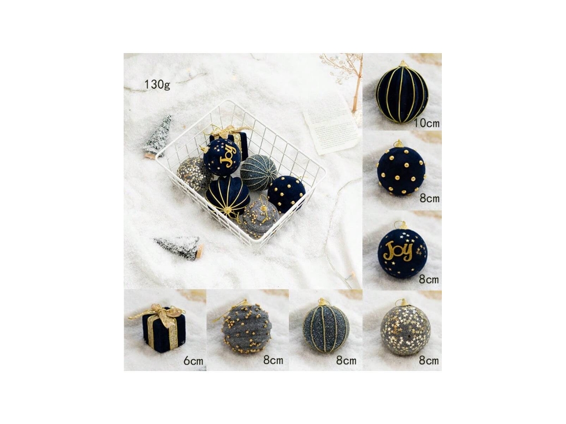 Bola De Natal Pintada, Conjunto Azul De 7 Unidades Igvtrade