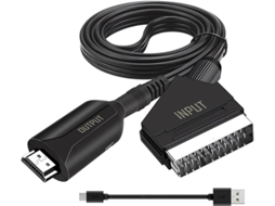 Adaptador Scart Para Hdmi All In One 1080p Compatível Com Hdtv, Xbox, Ps3, Stb, Sky, Blu Ray, Dvd, Vhs Pal/ntsc, Edid Yizhood