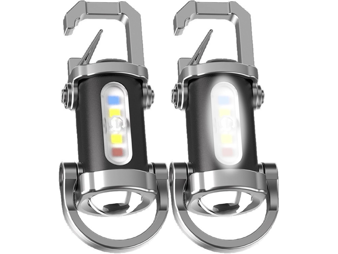 Conjunto De 2 Lanternas Chaveiro, Mini Lanternas De 1200 Lúmens, Luzes Portáteis Recarregáveis Para Camping E