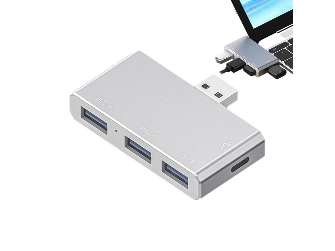 Yizhood USB 4 em 1 Dual Monitor USB C Docking Station Estação de encaixe multifuncional para computador portátil Prata