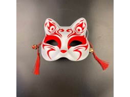 Máscara Japonesa Meio Rosto Pintada À Mão Gato Raposa Máscara Anime Demon Slayer Baile De Máscaras Festival De Halloween Cosplay Adereços