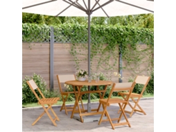 Vidaxl 5 Pcs Conj. Jantar P/ Jardim Tecido/madeira Maciça Bege