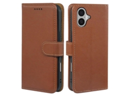 Capa De Couro Com Bloqueio Rfid Para Iphone 16, Capa Protetora Com Textura De Lichia E Fecho Magnético