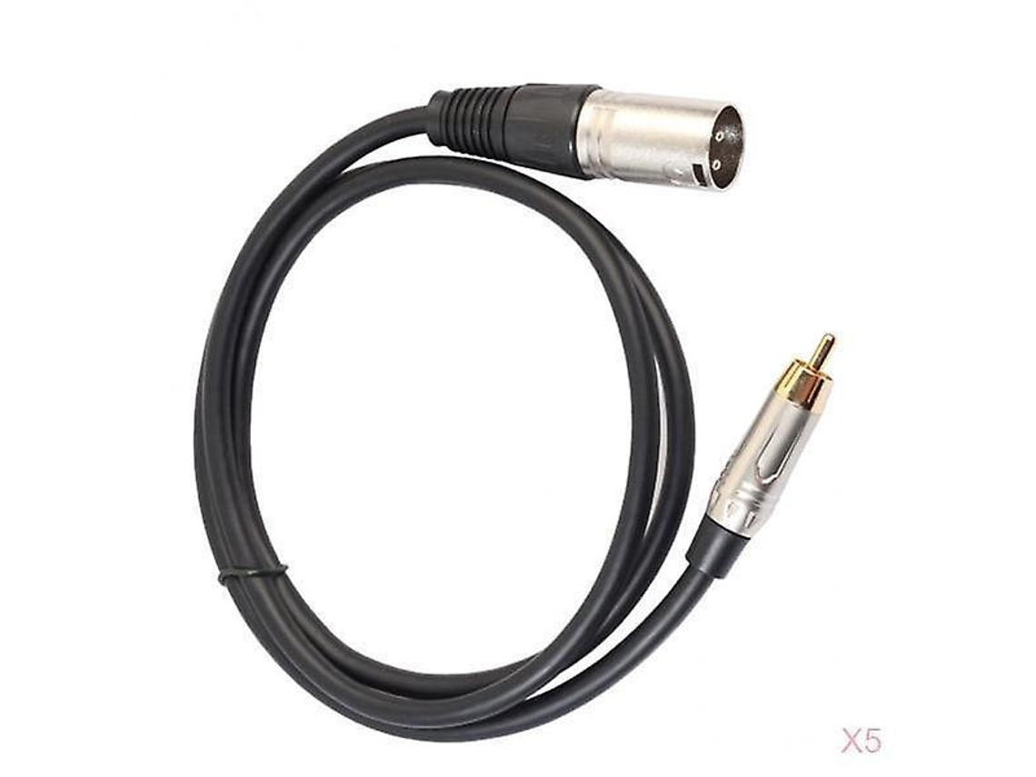 Cabo Lurelia XLR macho RCA 1,8 m, para microfones, mesa de mixagem, amplificadores e caixas de som ativas.