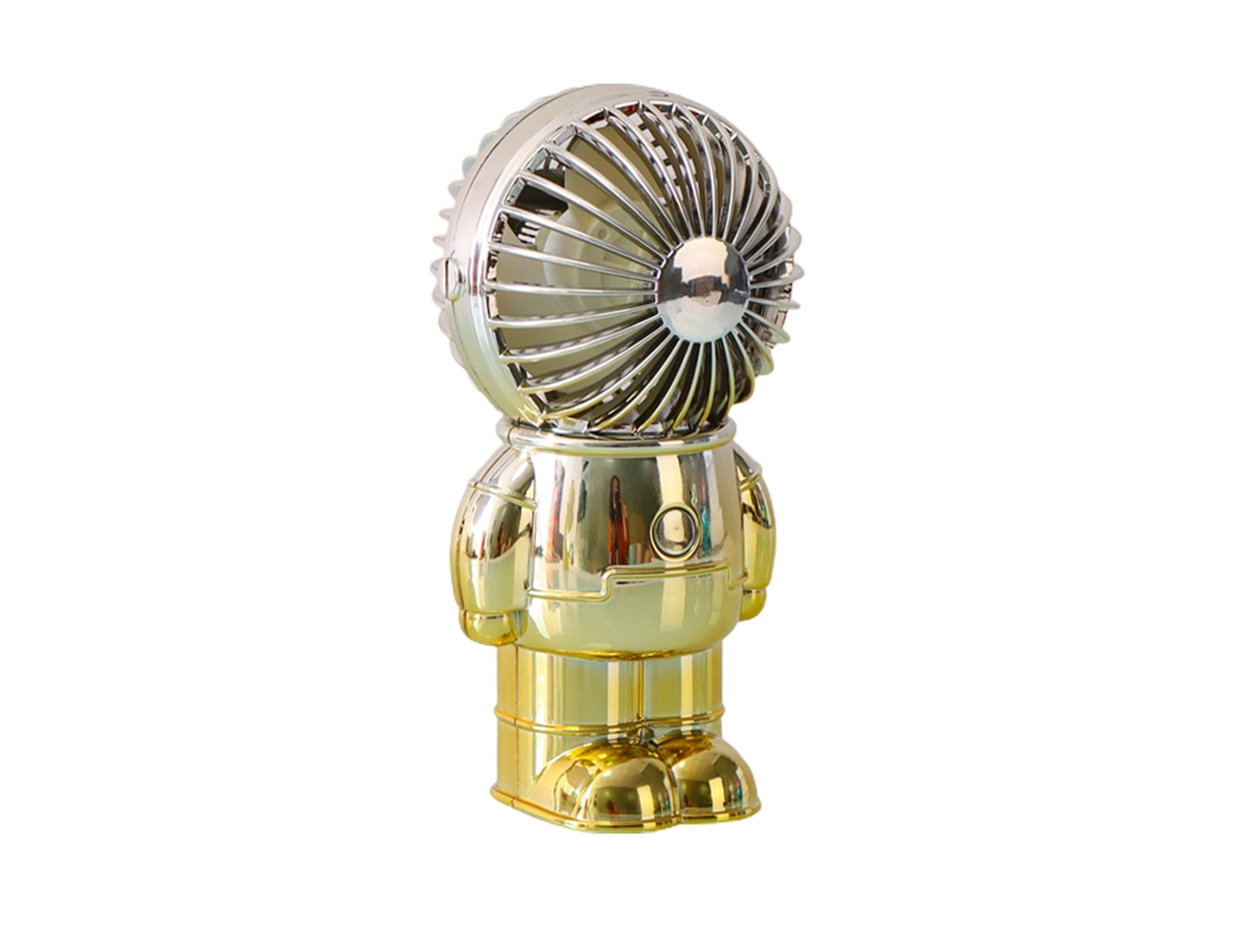Mini ventilador astronauta portátil USB para casa, escritório e verão, prata