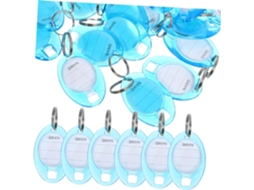 Conjunto de 50 Imikeya Chaveiros Ovais com Etiqueta Transparente, Etiquetas Plástico Reutilizáveis Argola para