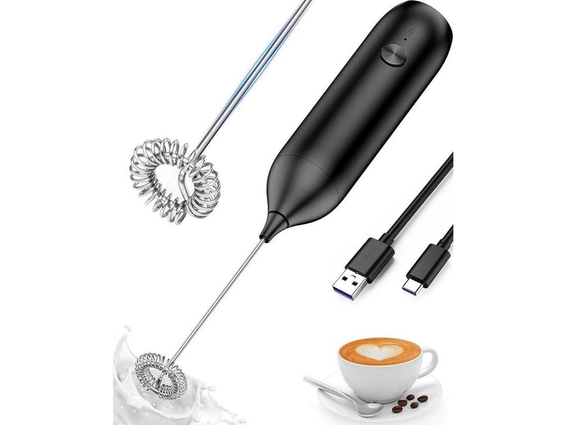 Batedor de leite Nova Line elétrico, recarregável USB, potente, para cappuccino, latte, chocolate quente | S/MARCA