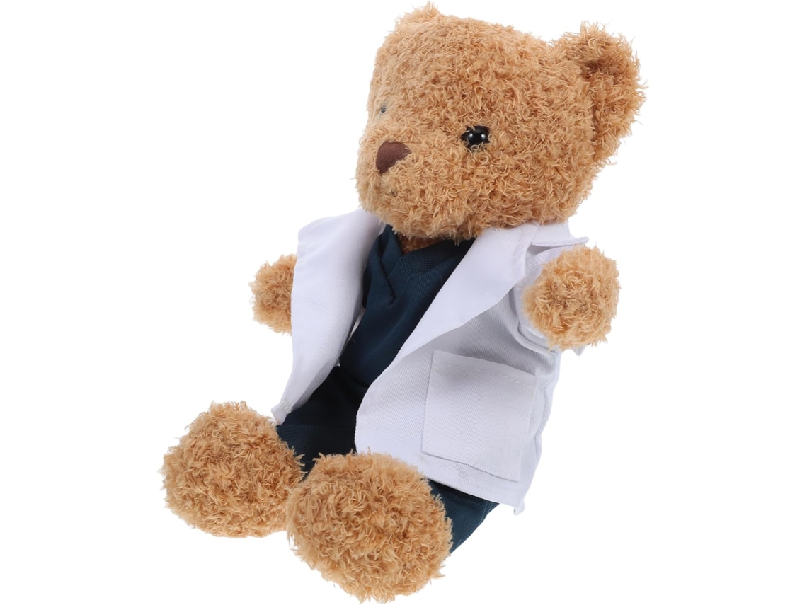 Urso Doutor De Pelúcia Marrom Para Crianças