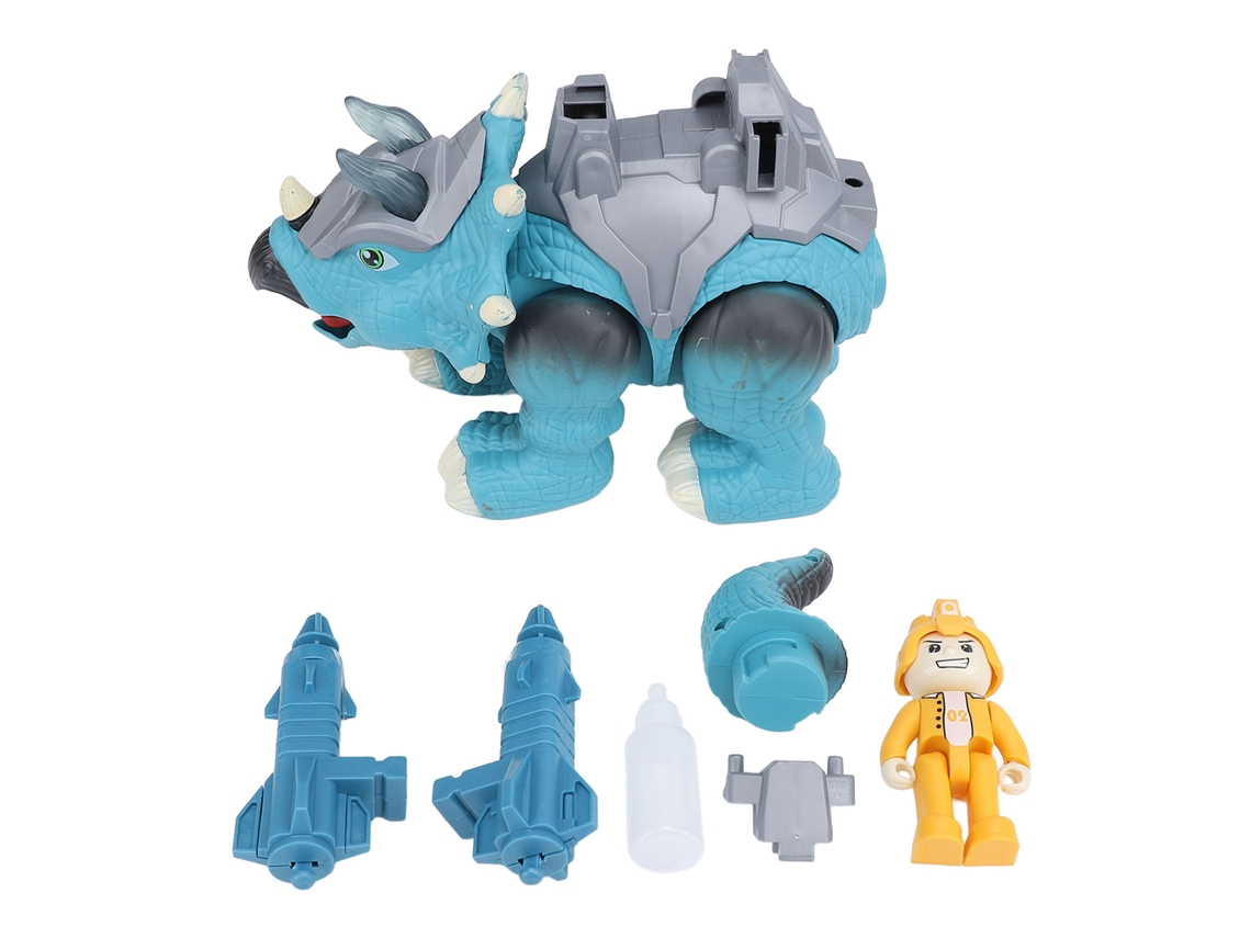 Ats juguete de Dinossauro Elétrico com Luz, Som e Interação, Anda e Spraya, Ideal para Reuniões Familiares, Azul