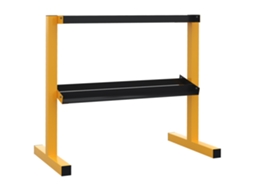Suporte para Barras e Halteres, Até 270 Kg, 2 Prateleiras, Estrutura de Aço, Amarelo, 92,5 X 50,5 X 80,5 Cm PONTOCASA