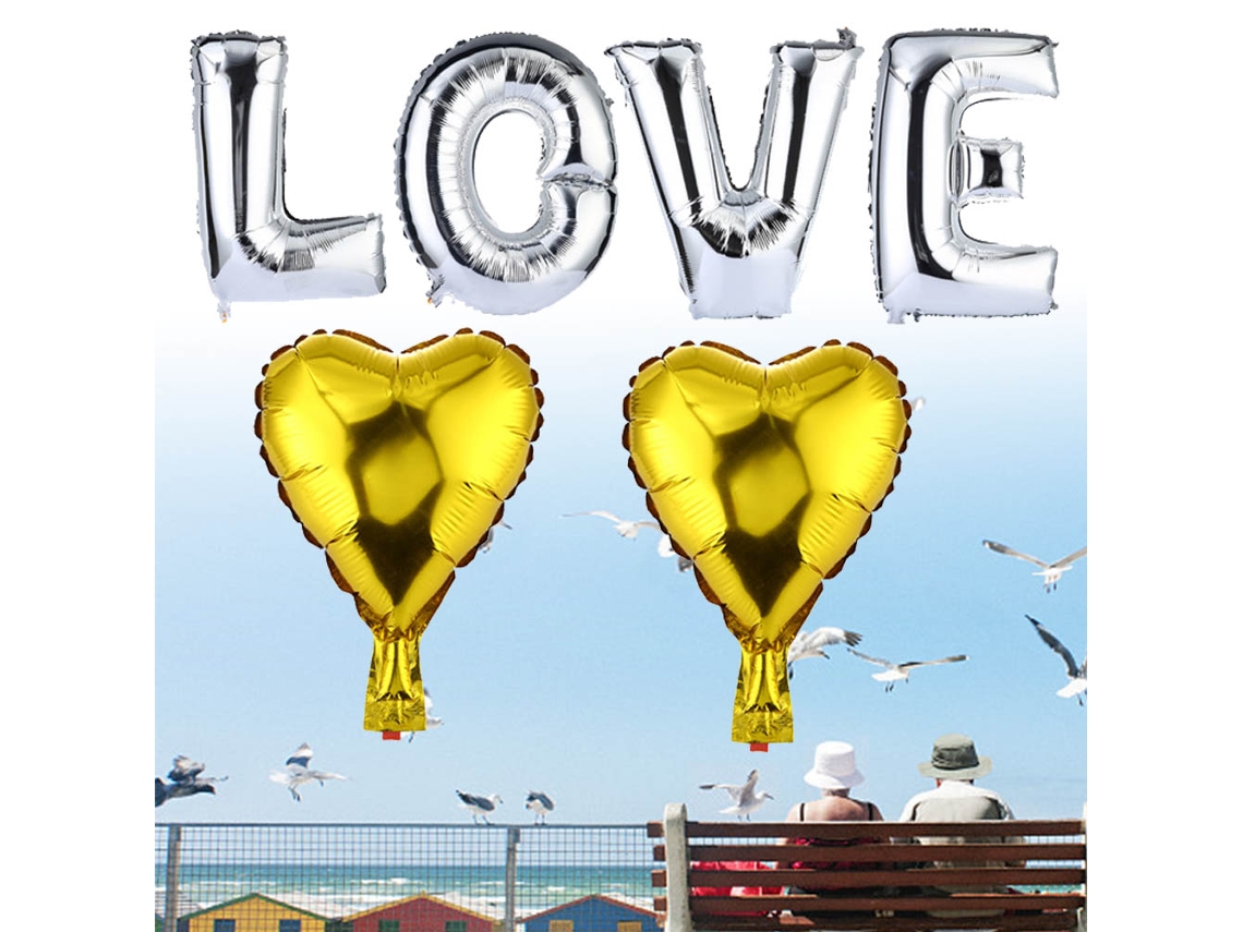Balões Decorativos De Alumínio Love, Love Prata Grande De 40 Polegadas, Eoocoo