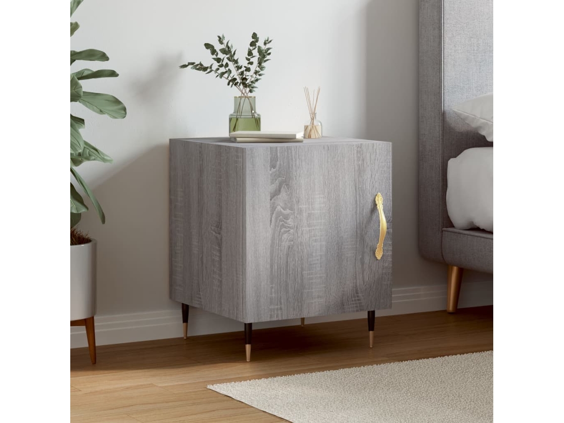 Vidaxl Mesa Cabeceira 40x40x50 Cm Derivados De Madeira Cinzento Sonoma