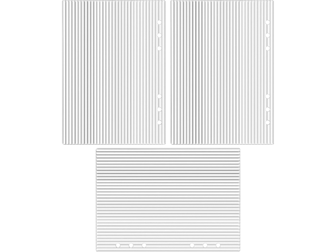 Conjunto De 3 Capas Acrílico Transparente Fichário 6 Argolas, Protetoras E Removíveis, Ideais Reuniões Diárias