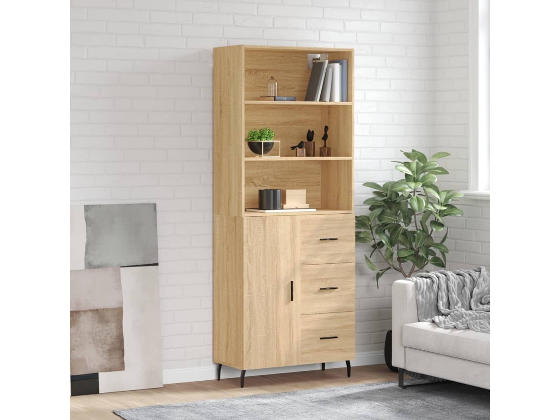 Vidaxl Armário Alto 69,5x34x180 Cm Derivados De Madeira Cor Sonoma