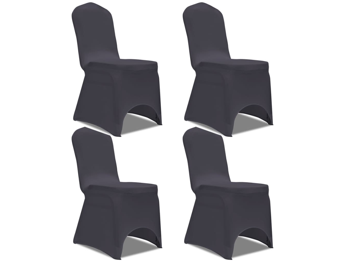 Vidaxl Capa Extensível Para Cadeira 4 Pcs Antracite